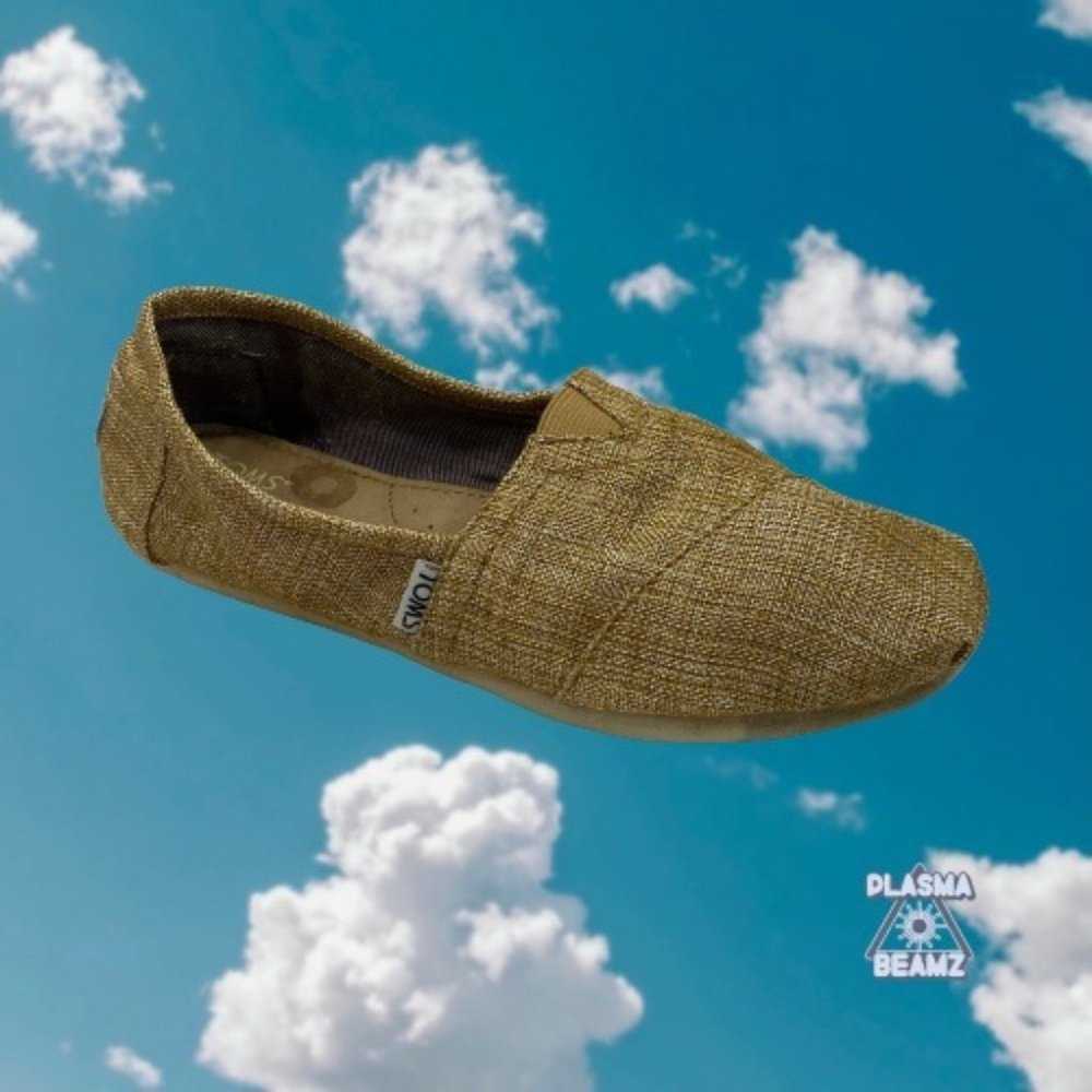 TOMS Khaki Woven Slip-Ons Classic Style Womens 7